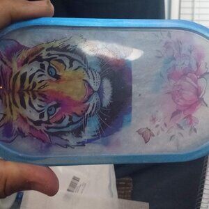 Handmade Tiger and Flower Coaster Tray